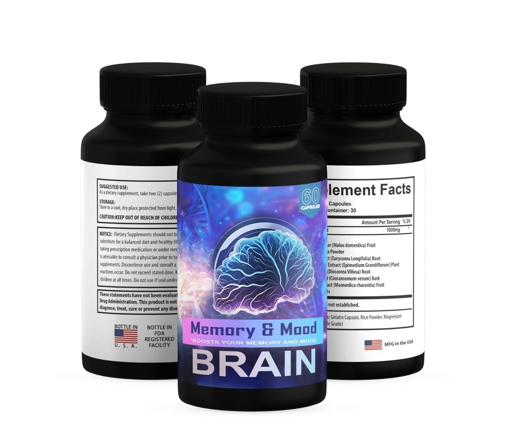 ( 3 Pack ) Brain Memory and Mood Support Supplement Pills Advanced Formula