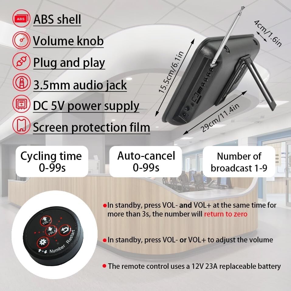 Number Calling System Take a Number System LED Queue Display Show Tickets Number