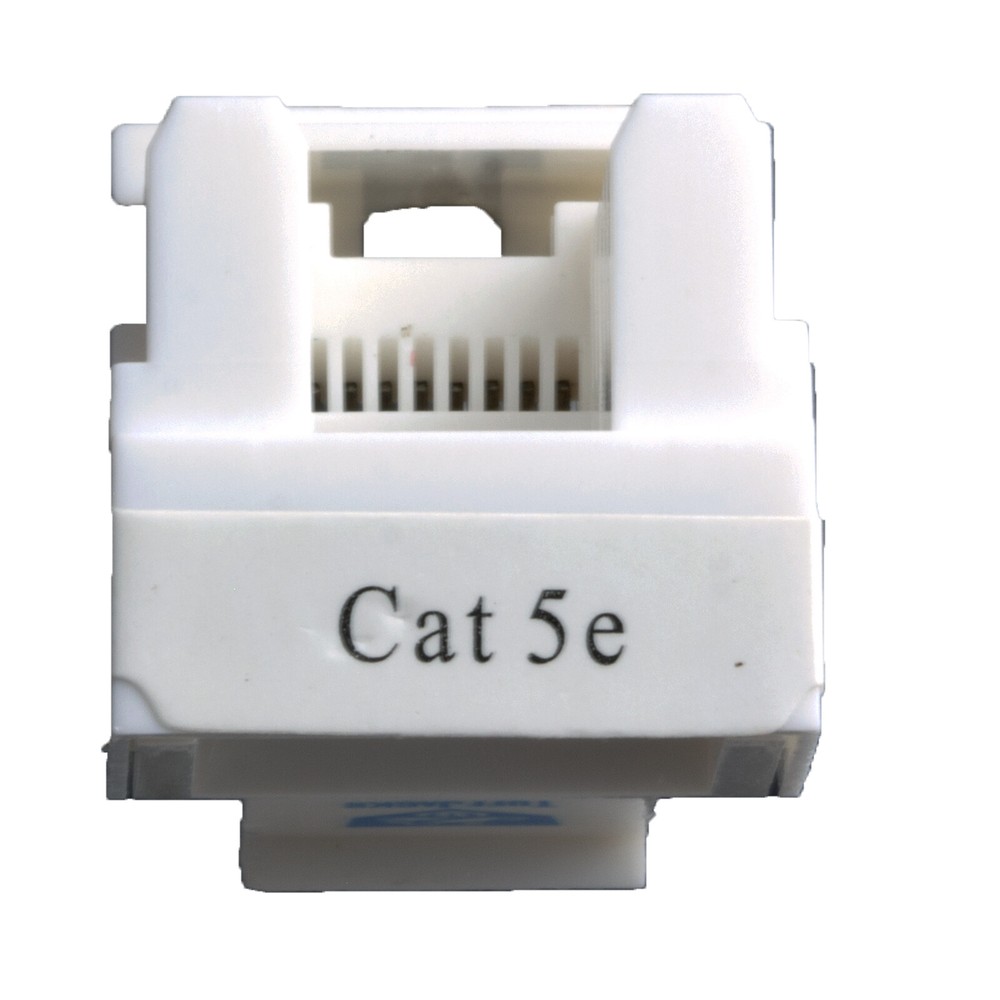Cat5E Keystone Jack in White 25 Pcs Pack 110 Punch Data Computer Network