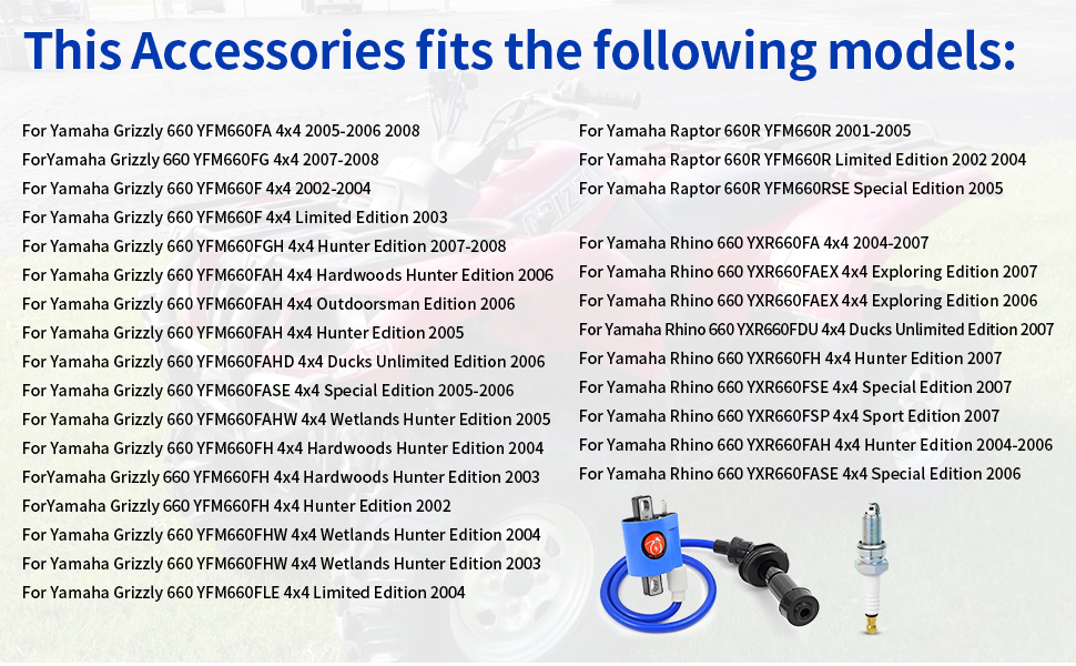 Ignition Coil Spark Plug Cap boot For YAMAHA Raptor 660R Grizzly Rhino 660 4x4