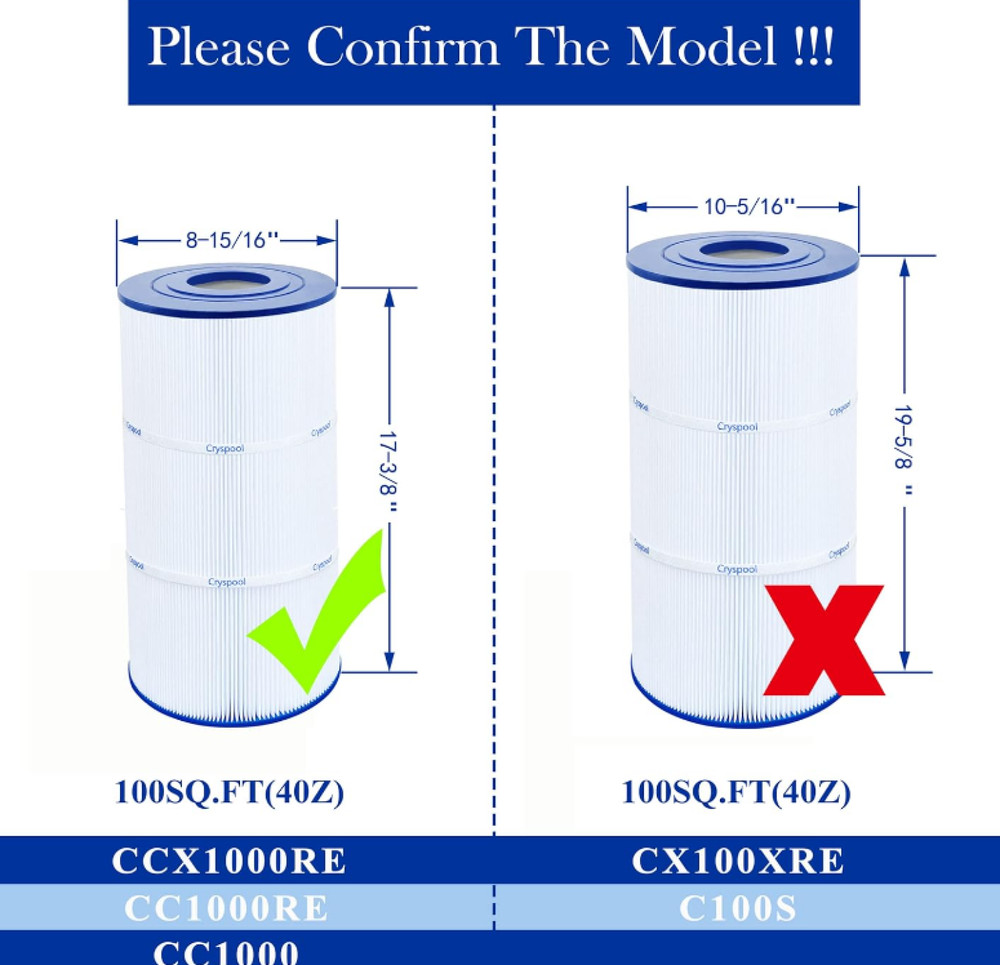 Cryspool 08047 Filter Compatible with CCX1000RE (CC 1000E), XStream CC1000RE, ..