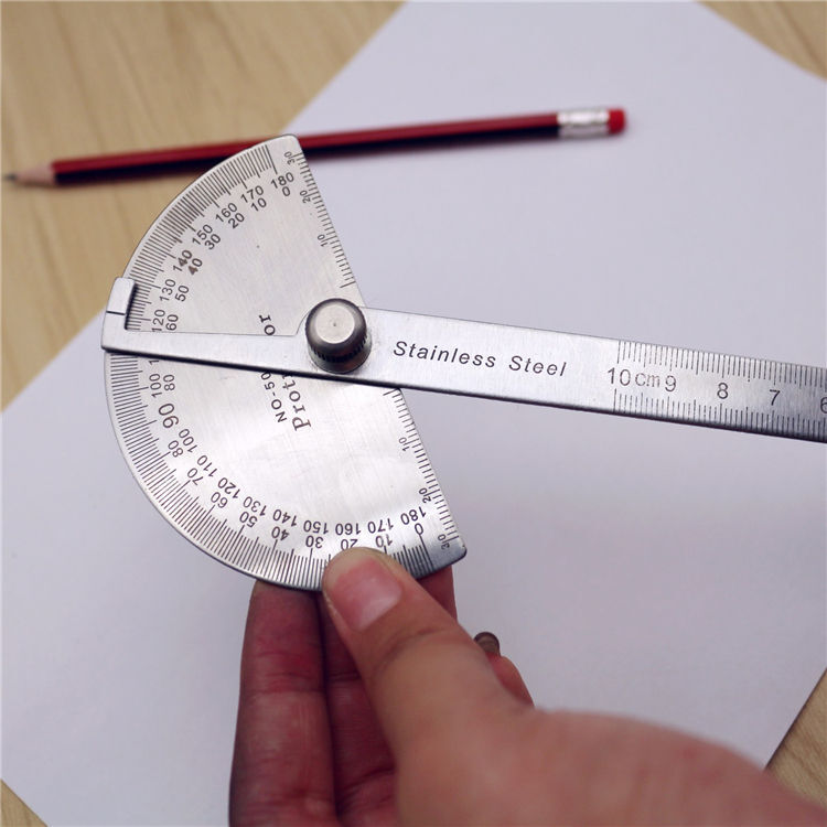 Stainless Steel Precise SAE Protractor 0-180° Woodwork Construction Angle Ruler