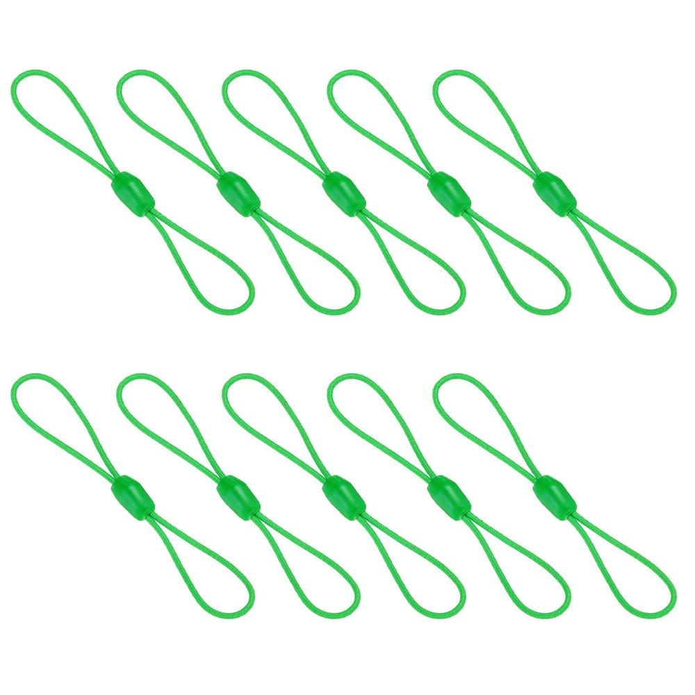 10 Pcs Zipper Pulls Replacement for Backpack Zipper Pulls Tab Cord, Green