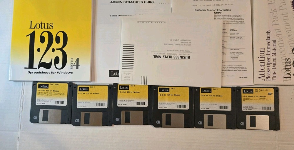Lotus 123 Spreadsheet Release 4 Upgrade Software (PC, 1993, 3.5" Floppy)