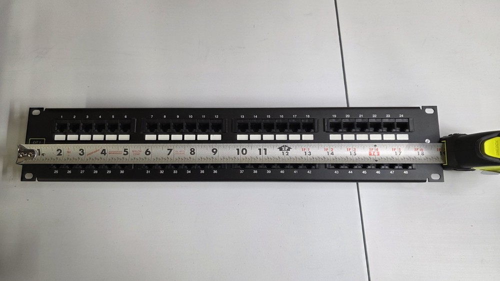 19" Network Rack Cat5 48 Port Patch Panel, (3) Shelves, Cable Holder