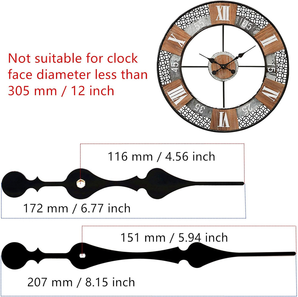 12888 High Torque Quartz Clock Movement with 8" Spade Hands Kit