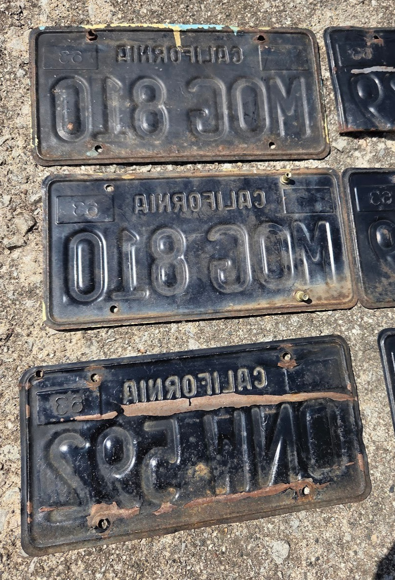 California License Plate 3 Matched Pairs 1963 Lot 9 Plates 63 Vintage Pair Set
