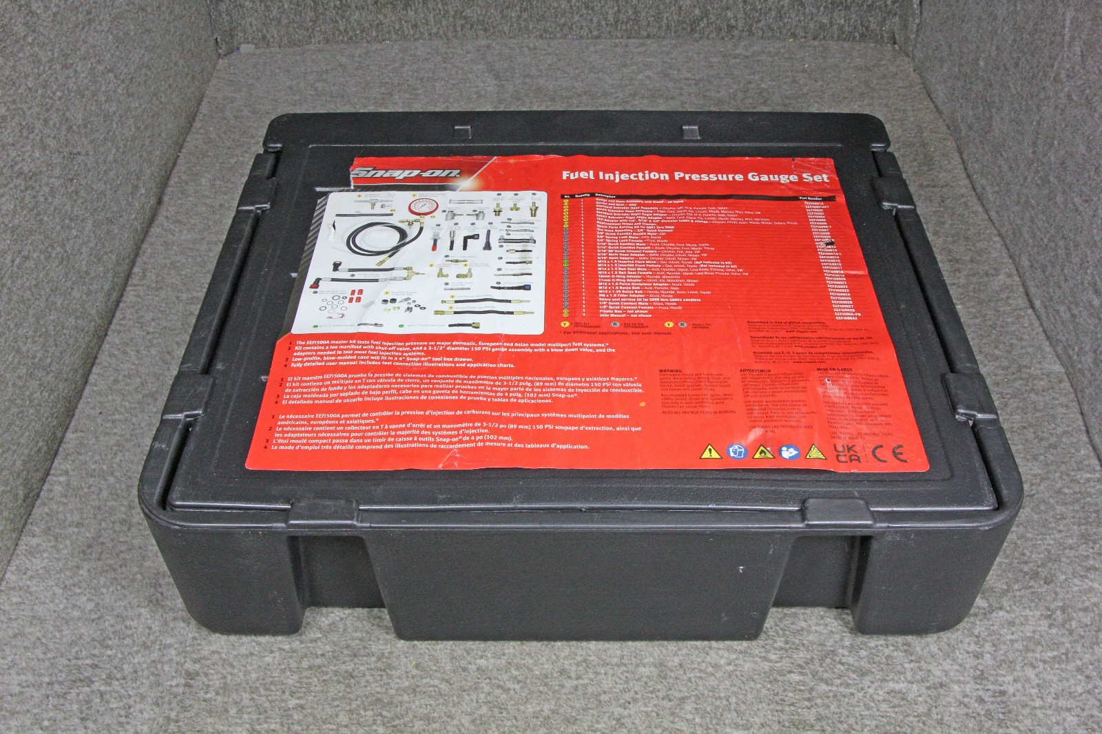 Snap on EEFI500A Master Fuel Injection Pressure Gauge Set