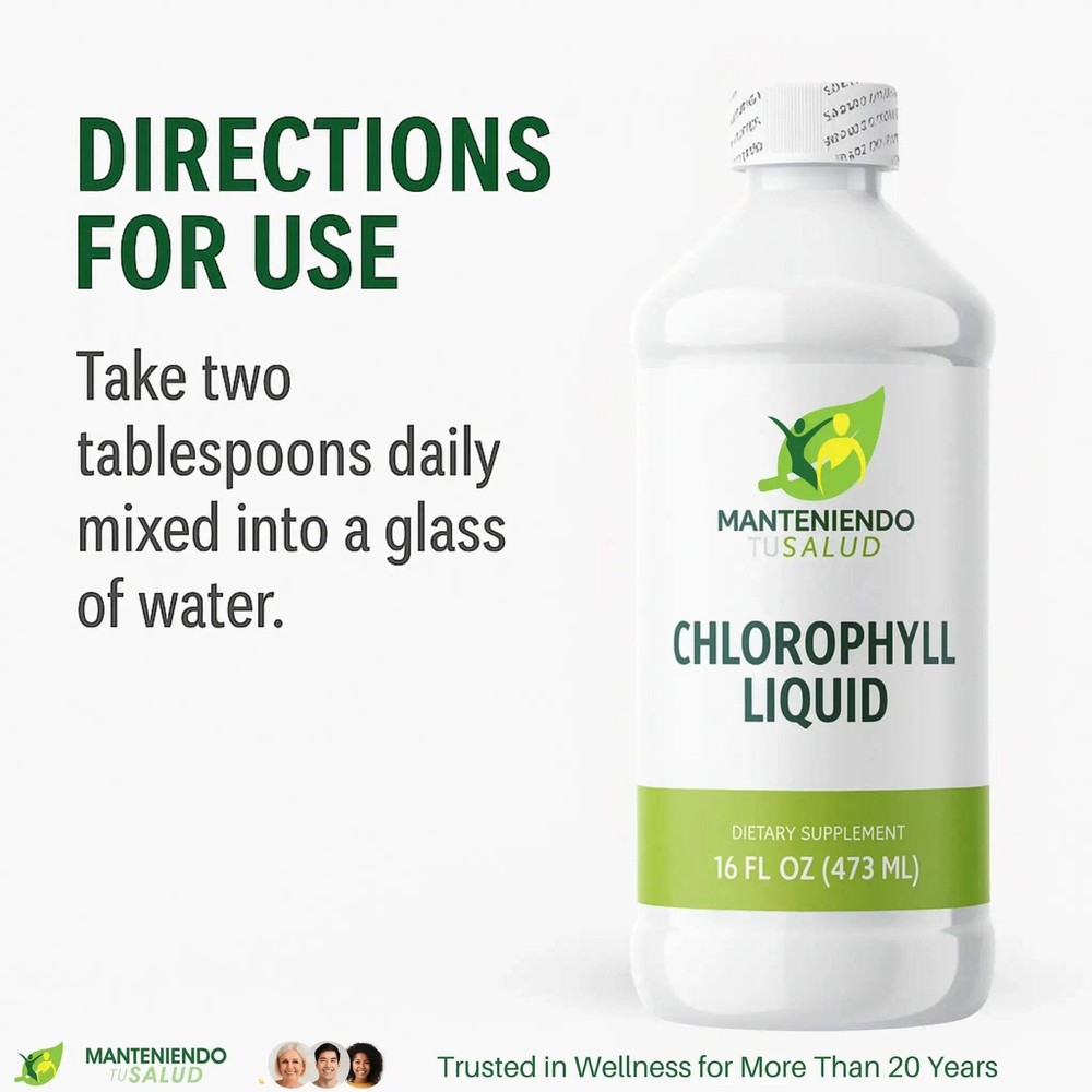 Manteniendo Tu Salud Chlorophyll Liquid, Internal Deodorizer, 16 Oz