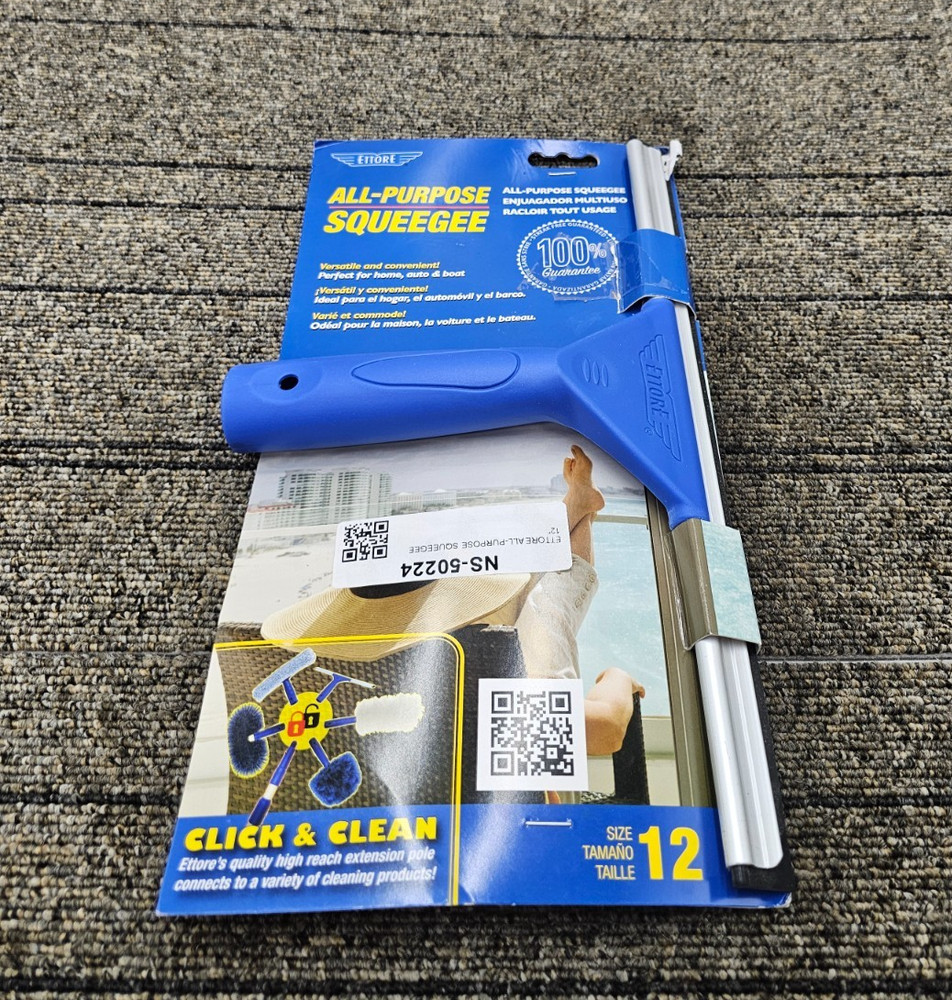 Ettore 17012 All-Purpose Squeegee Size 12 Versatile Convenient for Home/Auto