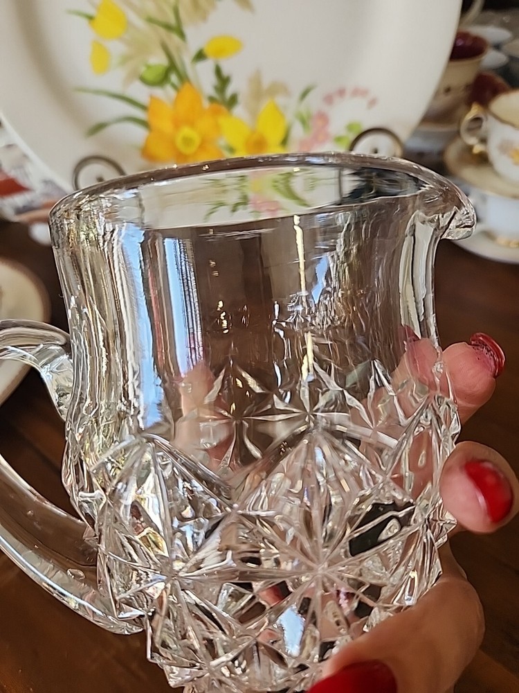 Tiffin Williamsburg Pressed: Clear Pressed Glass Pitcher with Raised Points