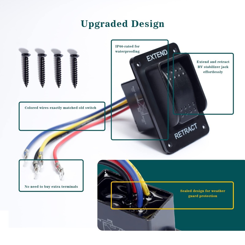 387874 Power Stabilizer Switch with Harness Replacement for Lippert 1pcs