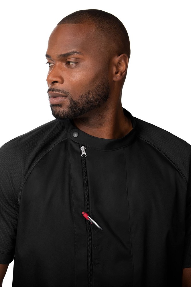 Men's Varkala Chef Coat, Black, Medium