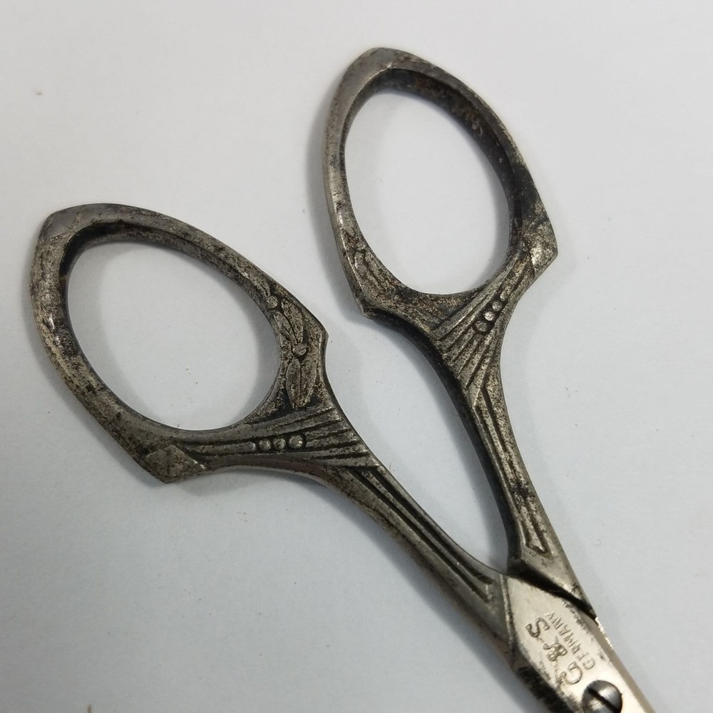 Vtg G & S Graef & Schmidt Scissors Snips Under 4" Germany Unmatched Wasa Sheath