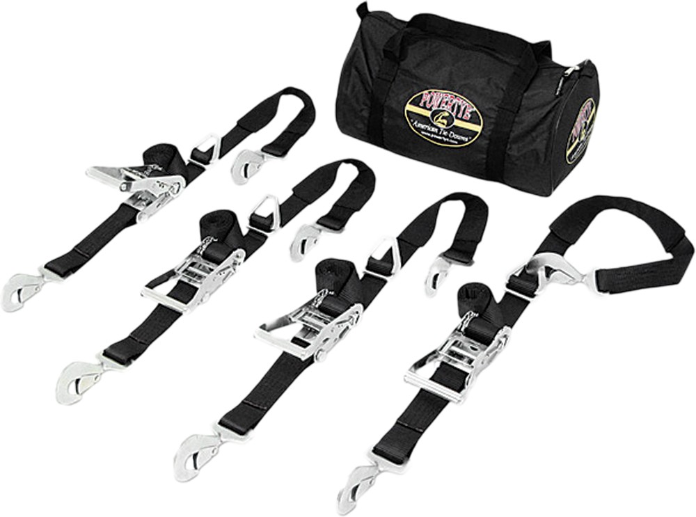 Powertye Utv Trailer Kit Black 2"X6' Straps/Tie-Downs