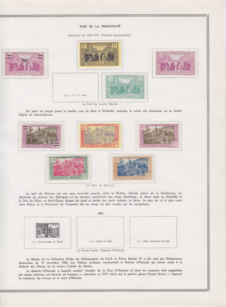 MONACO 1923/1937, 75 REGULAR STAMPS, MOSTLY MLH