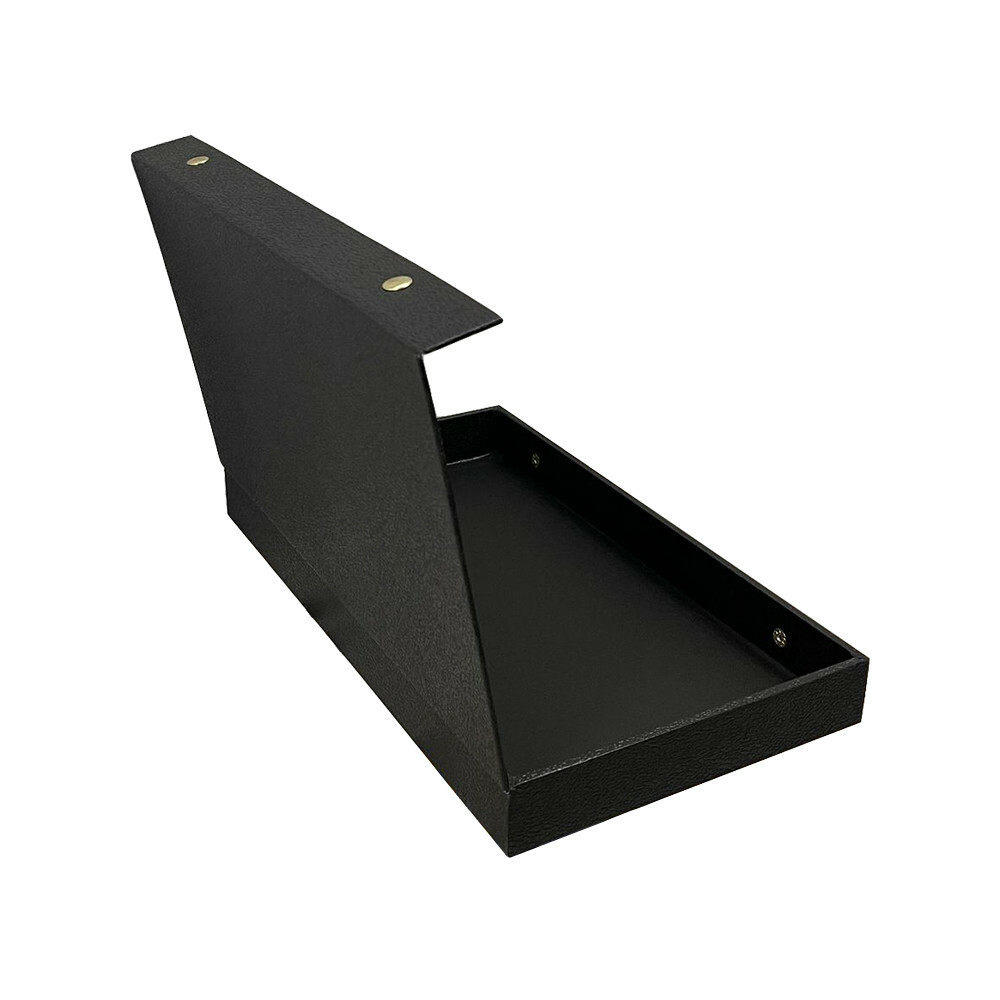 Black Leatherette Jewelry Case with Snap Lid Standard Size 1-1/2" Deep