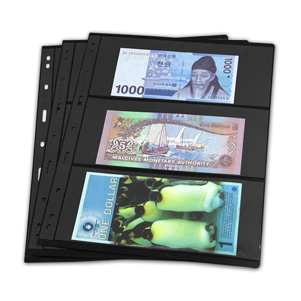 20 Sheet Stamp Pages, 3 Rows Pages for Stamp Collectors, 9-Hole Standard Page...