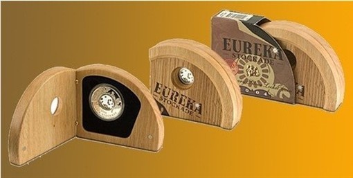 2004 $1 Eureka Stockade Proof Silver Locket Perth Mint, Genuine Gold Nuggets!