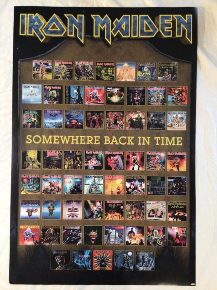 Iron Maiden 2010 Poster Somewhere Back In Time Album & Single Catalog Tour Merch
