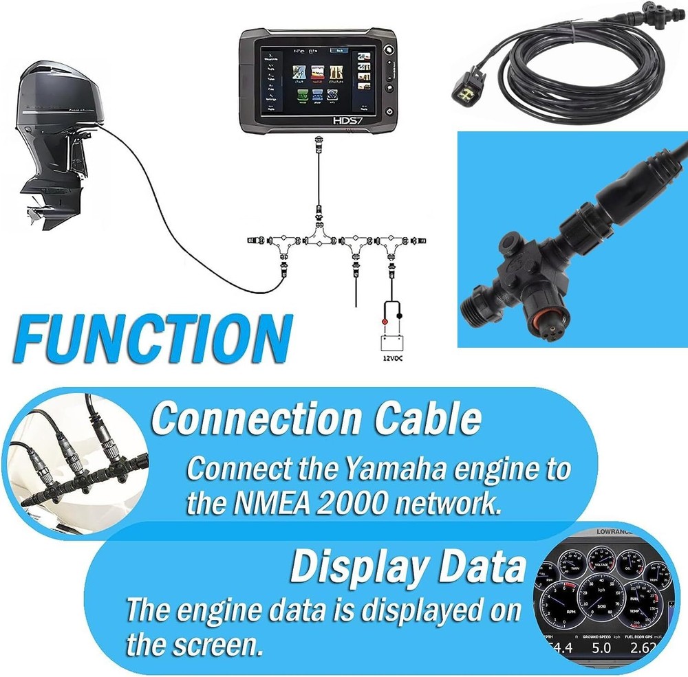 000-0120-37 Engine Interface Cable NMEA 2000 Connection Kit For Yamaha 2006-2023