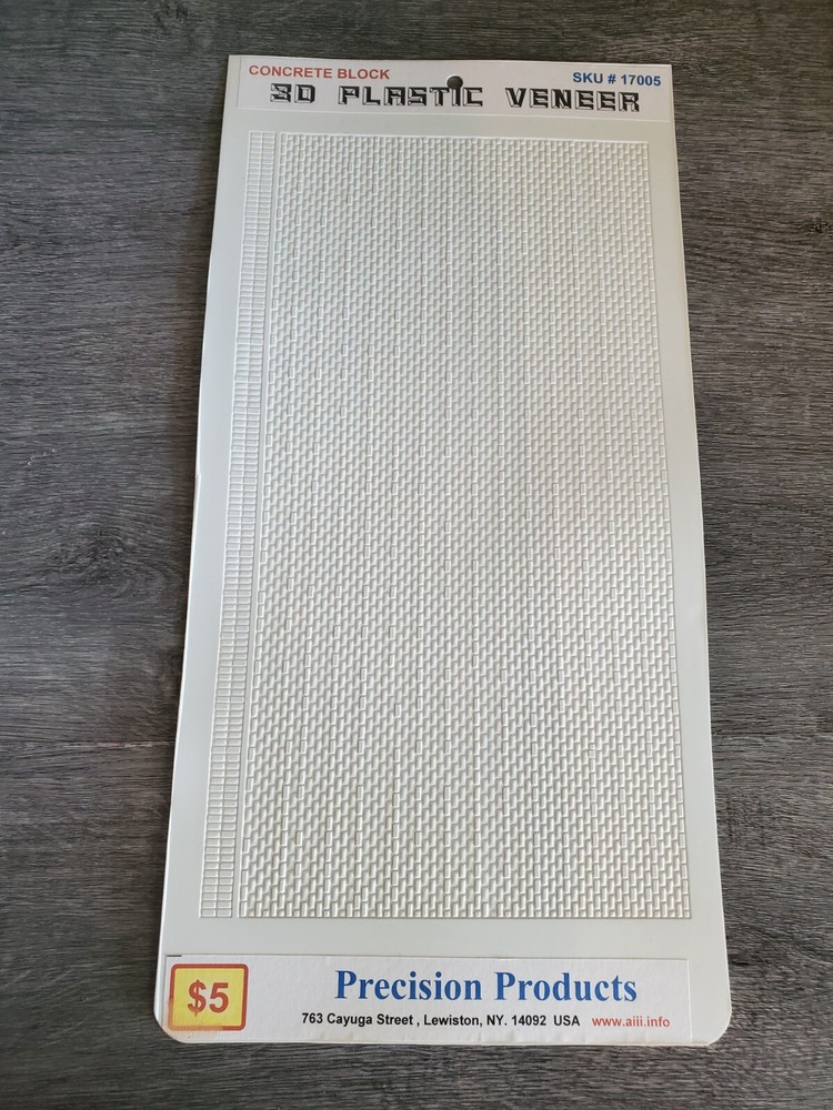 Precision Products Plastic 3D Veneer Concrete Block - Model Railroad Scratch