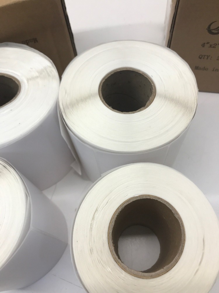 4 Rolls High Quality Direct Thermal Labels 4” x 2” - 1” Core