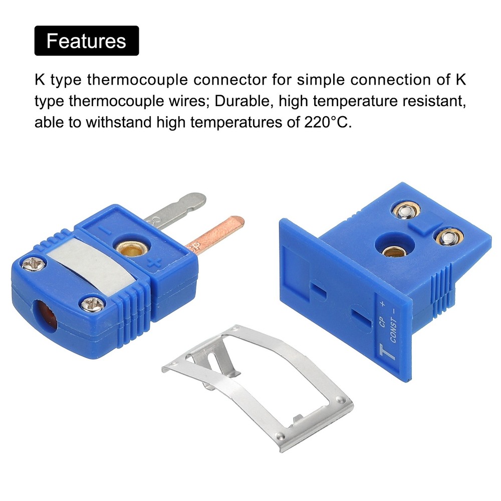 8Set T Type Thermocouple Wire Connector Male Plug W Panel Mount Mini Socket