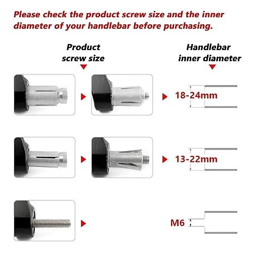 2 Pack Motorcycle Bar End Mounting Screw Set Universal 13mm-24mm Handlebar