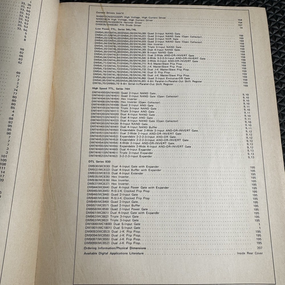 Vintage 1971 National Semiconductor Digital Integrated Circuits Catalog Book