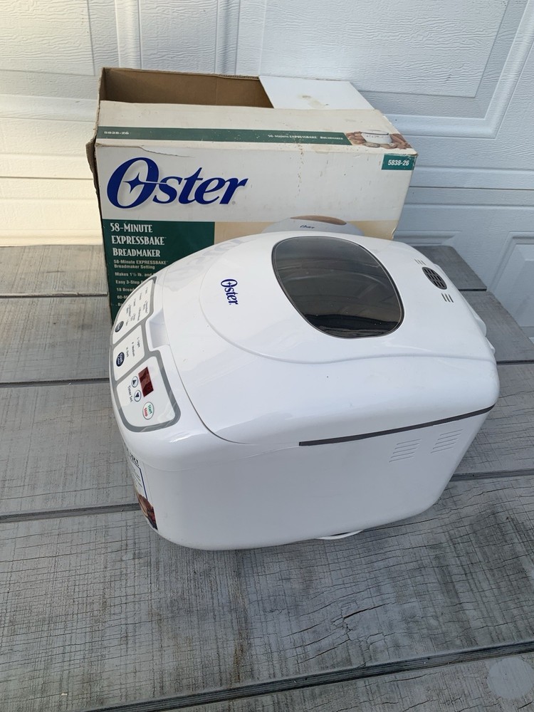 Oster ~ 5838 ExpressBake Bread Maker 2 lb Loaf Complete w/Pan & Paddle *TESTED!