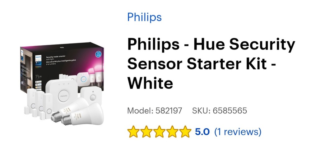 Philips - Hue Security Sensor Starter Kit -White