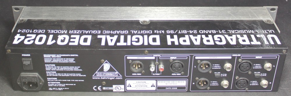 Behringer DEQ1024 Ultragraph 31-Band Digital Equalizer EQ