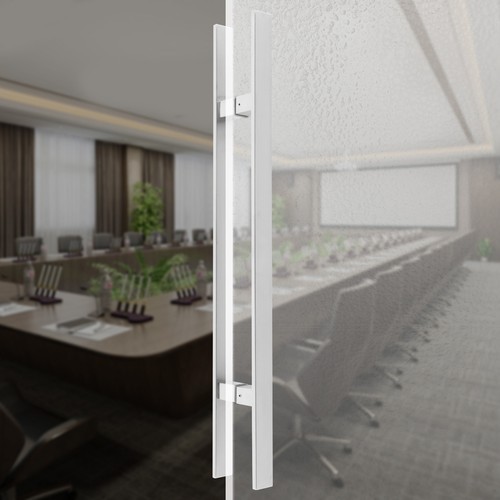 NEWStainless Steel Double Sided Push Pull Door Handle, H-shaped Door Pull Handle