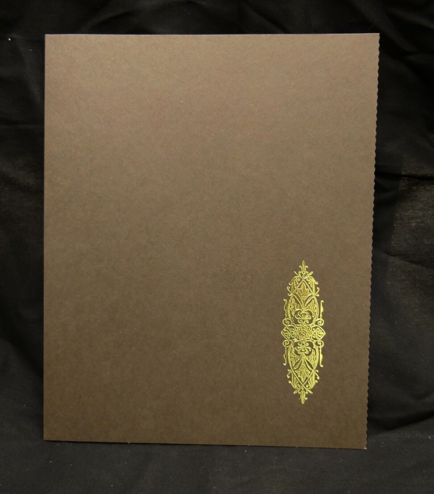 Spicer Hallfield 6"x8" vertical dark brown print folder