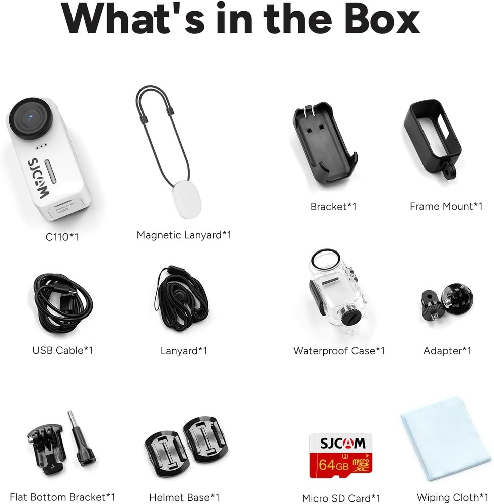 SJCAM C110PLUS 4K Action Camera Magnetic 6-Axis Stabilization Mini Body Camera