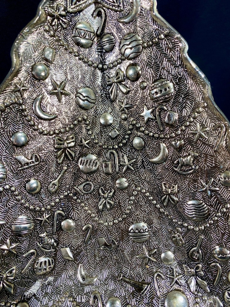 International Silver Company Christmas Tree Shaped Tray Candy Nut Dish~Vintage