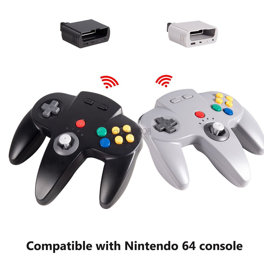 Wireless N64 Controller,2.4G Remote Game Controller w/ Rumble Pak For N64 System