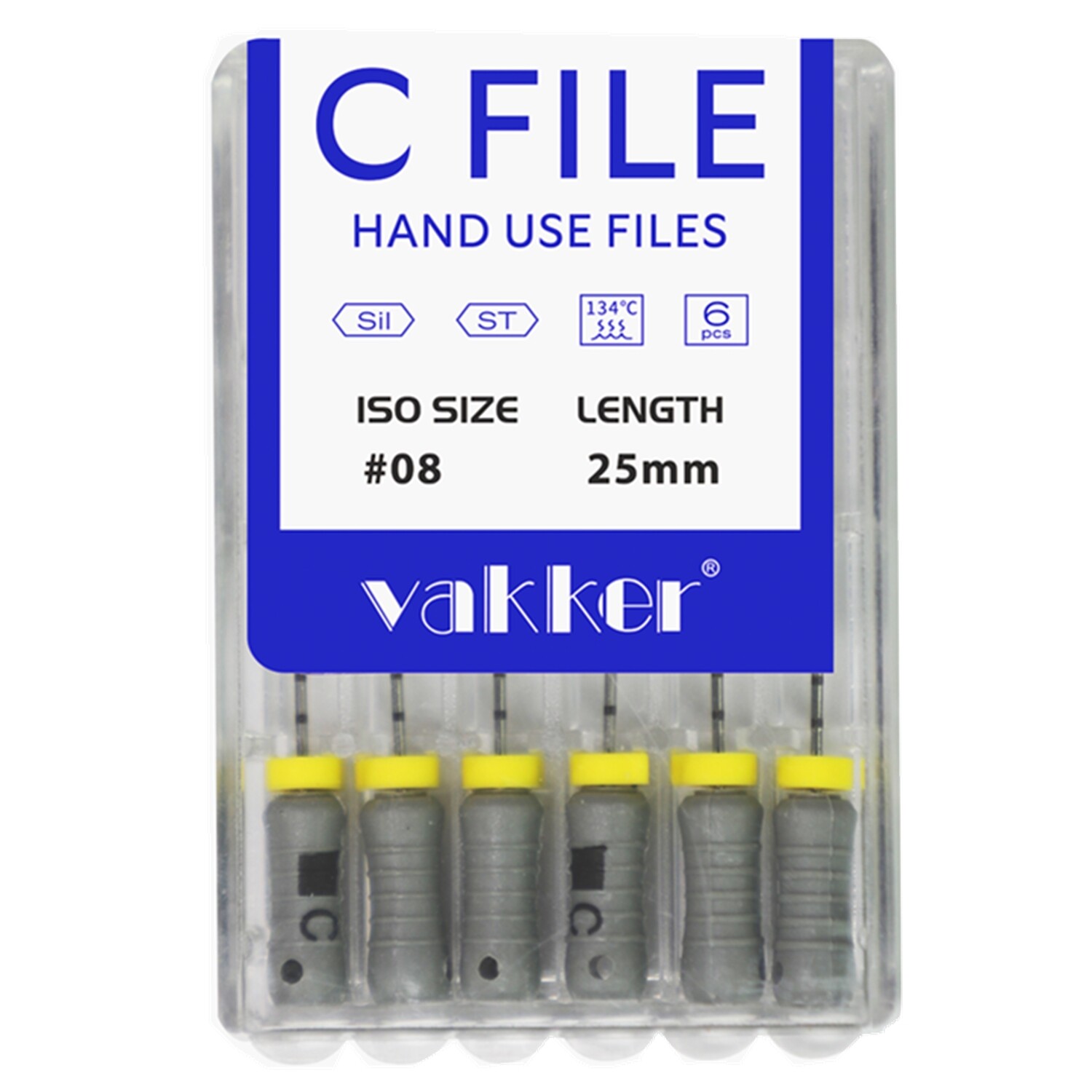 Dental Rotary Endodontic C-Files Stainless Steel C Files for Root Canal #8-15