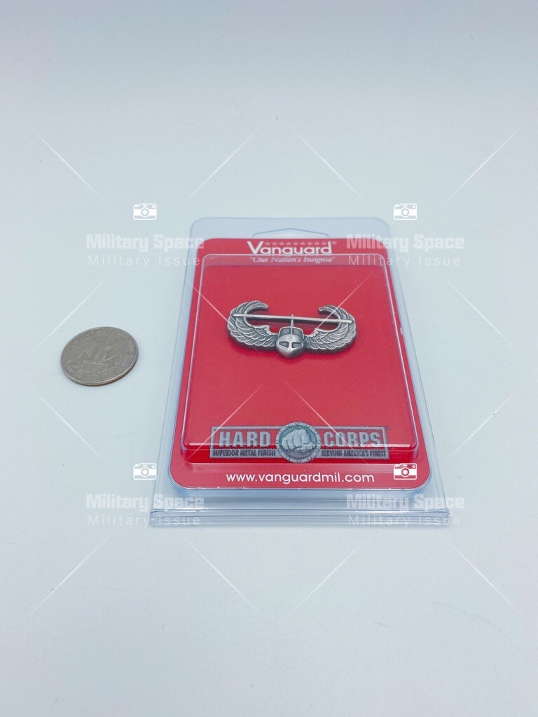 USA Army Badge Regulation Size Air Assault Silver Oxidized (Army Issue)