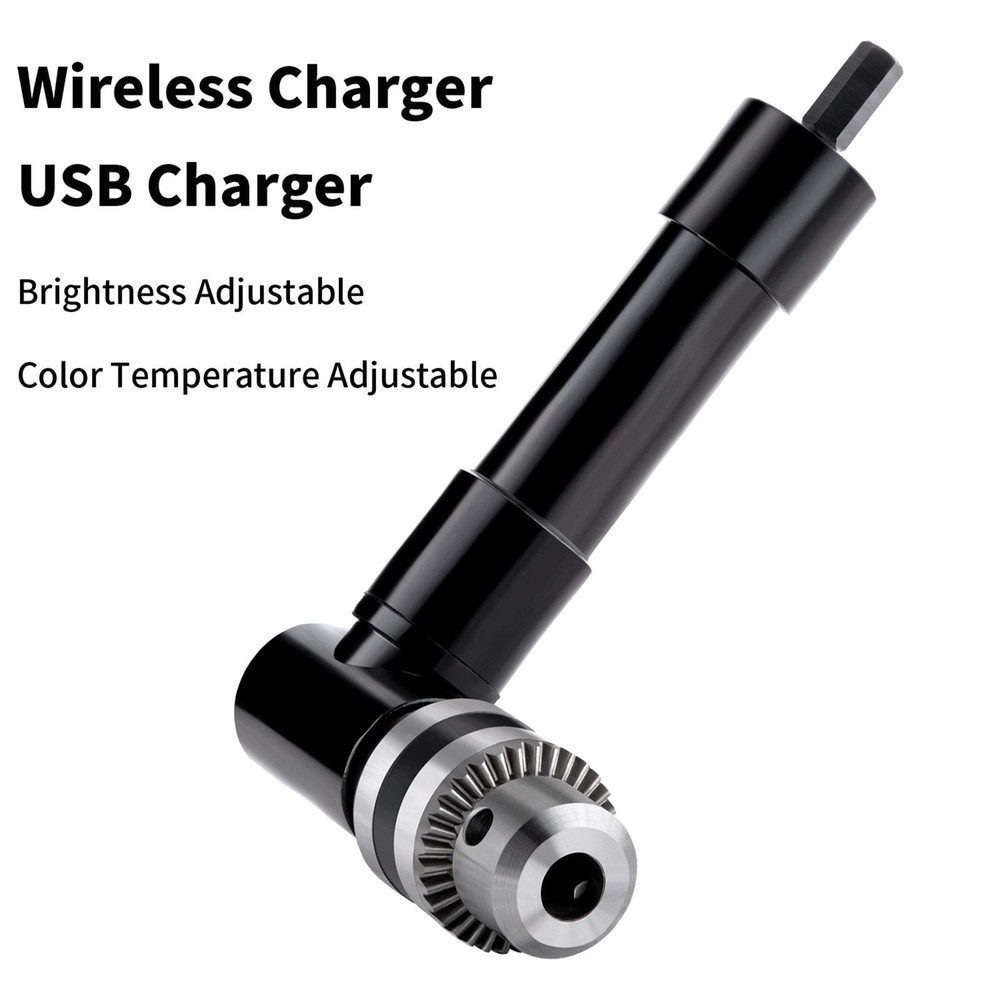 Cordless Right Angle Drill 1-10mm Attachment Adapter 90 Degree Handle Chuck 3...