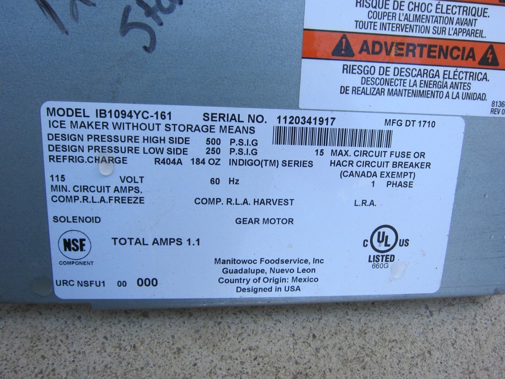 Manitowoc 7938 Damper Cover, Used