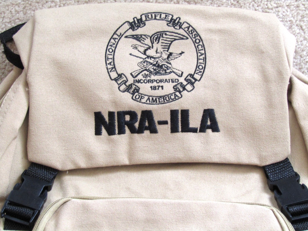 NRA-ILA Tactical Backpack Khaki Tan Embroidered Eagle Logo Range Bag