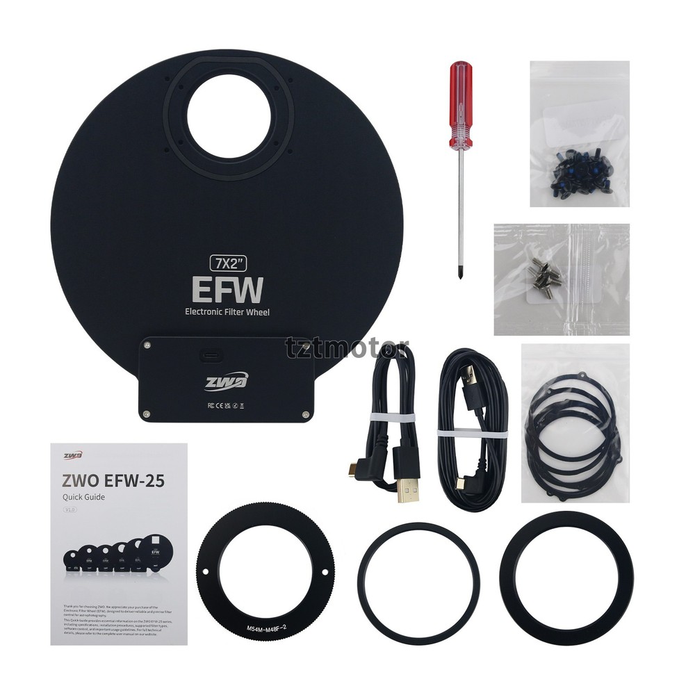 ZWO EFW7X2” 2" EFW Electronic Filter Wheel 7Position For 2" Filter ASCOM+Control