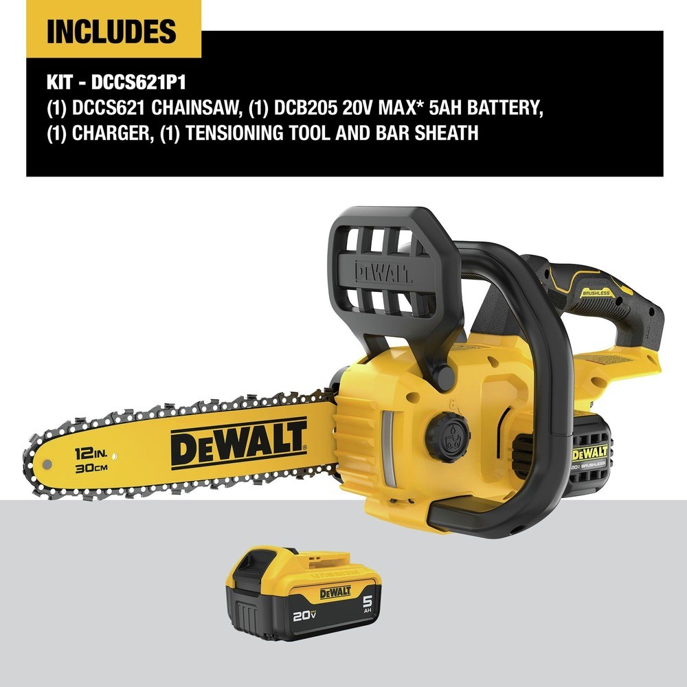 DeWalt DCCS621P1R 20V MAX 12 in. Chainsaw Kit (5 Ah) Certified Refurbished