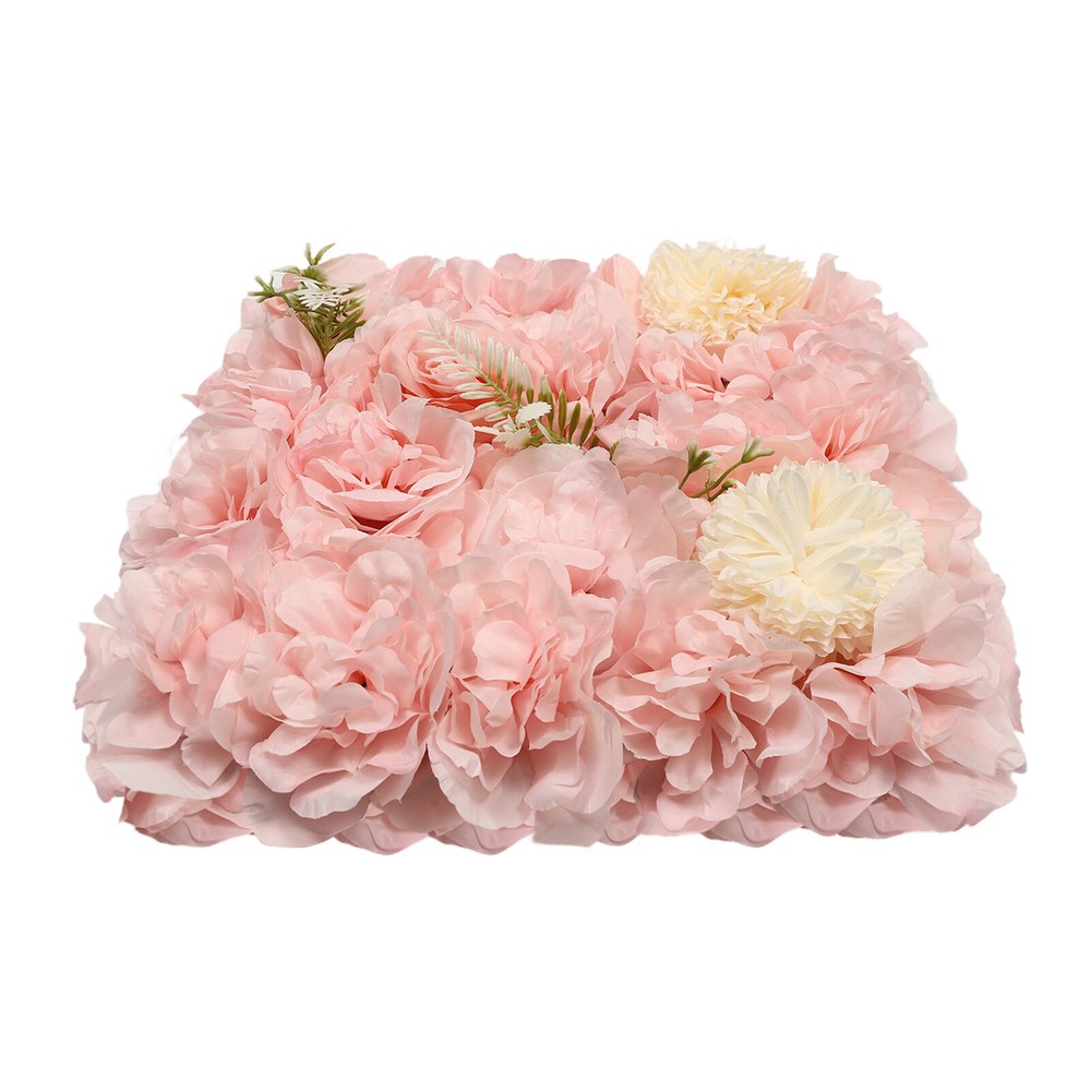 12pcs Artificial Flower Wall Background Silk Rose Mat For Wedding Backdrop Wall