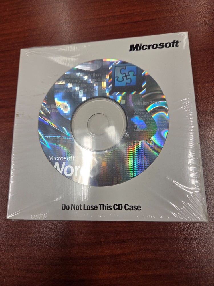 Microsoft Word Version 2002 with Product Key Sealed