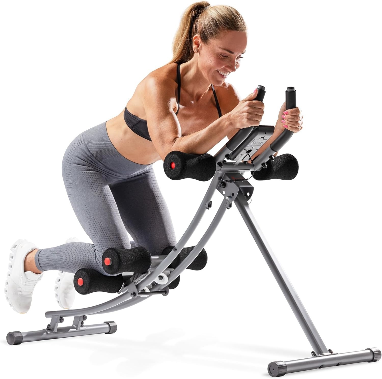 Waist Trainer Ab Roller with Elbow Support, Training Wheels, Foldable for Home..