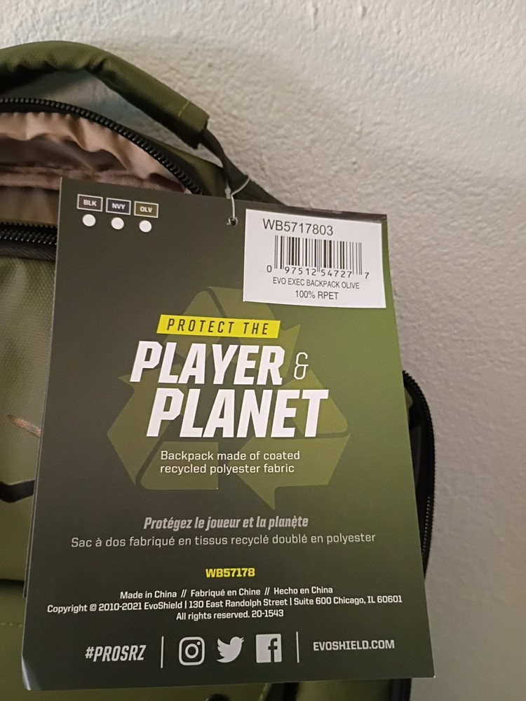 Evoshield Exec Lifestyle/Coaching Baseball & Softball Backpack Olive WB57178 03