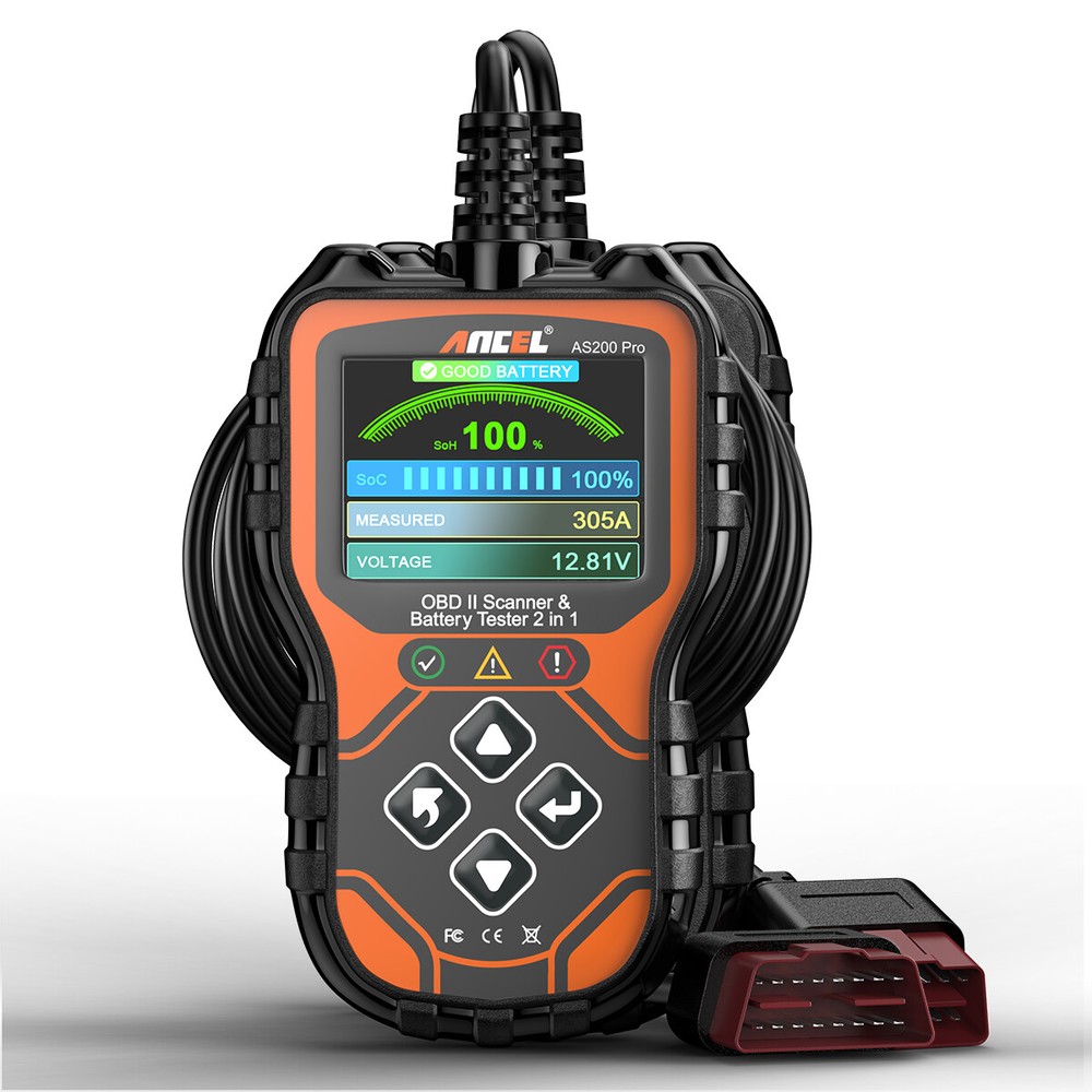 ANCEL AS200 Pro 2 In 1 OBD2 Scanner & Battery Test Diagnostic Tool Check Engine